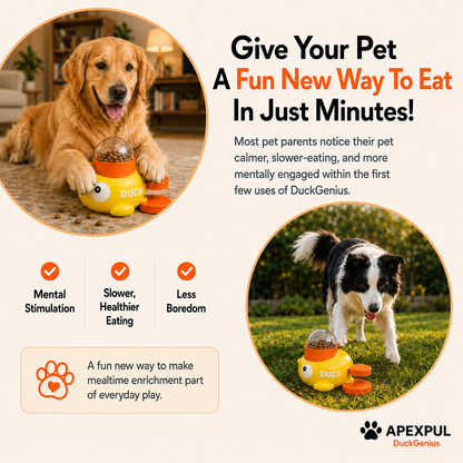 APEXPUL™ DuckGenius — 3-in-1 Treat Dispenser, Puzzle & Slow Feeder