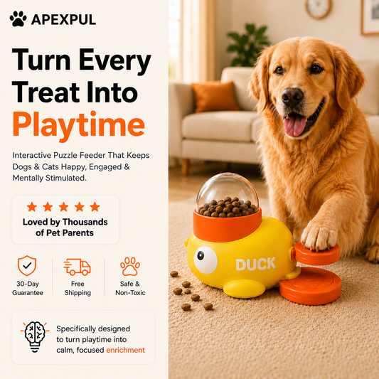 APEXPUL™ DuckGenius — 3-in-1 Treat Dispenser, Puzzle & Slow Feeder