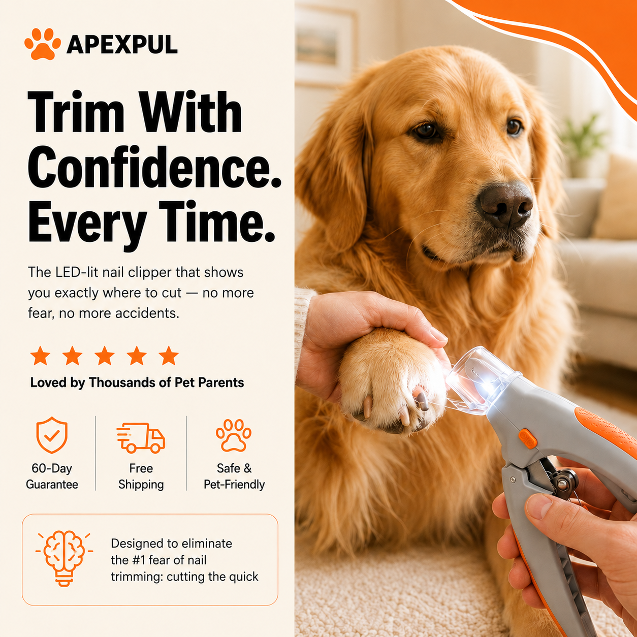 Apexpul™ MagniGlow LED Nail Clipper for Dogs & Cats