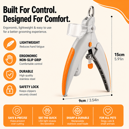 Apexpul™ MagniGlow LED Nail Clipper for Dogs & Cats