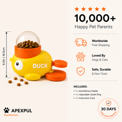 APEXPUL™ DuckGenius — 3-in-1 Treat Dispenser, Puzzle & Slow Feeder