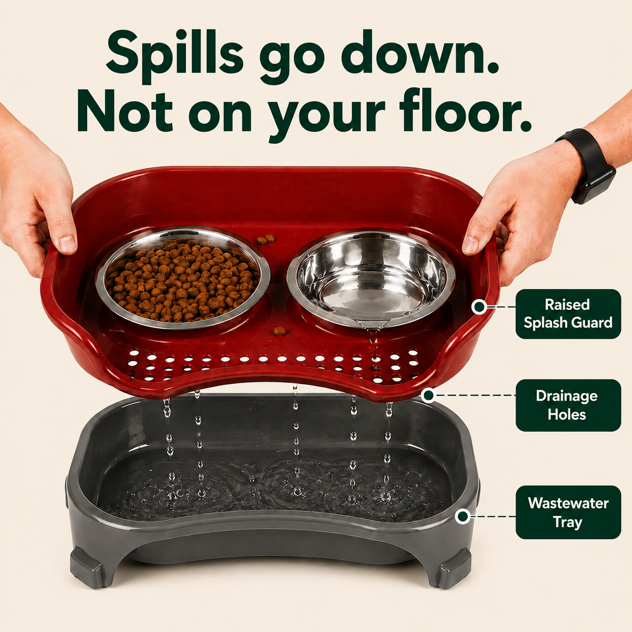 APEXPUL™ NeatGuard 2-in-1 Anti-Splash Pet Feeder