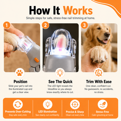 Apexpul™ MagniGlow LED Nail Clipper for Dogs & Cats