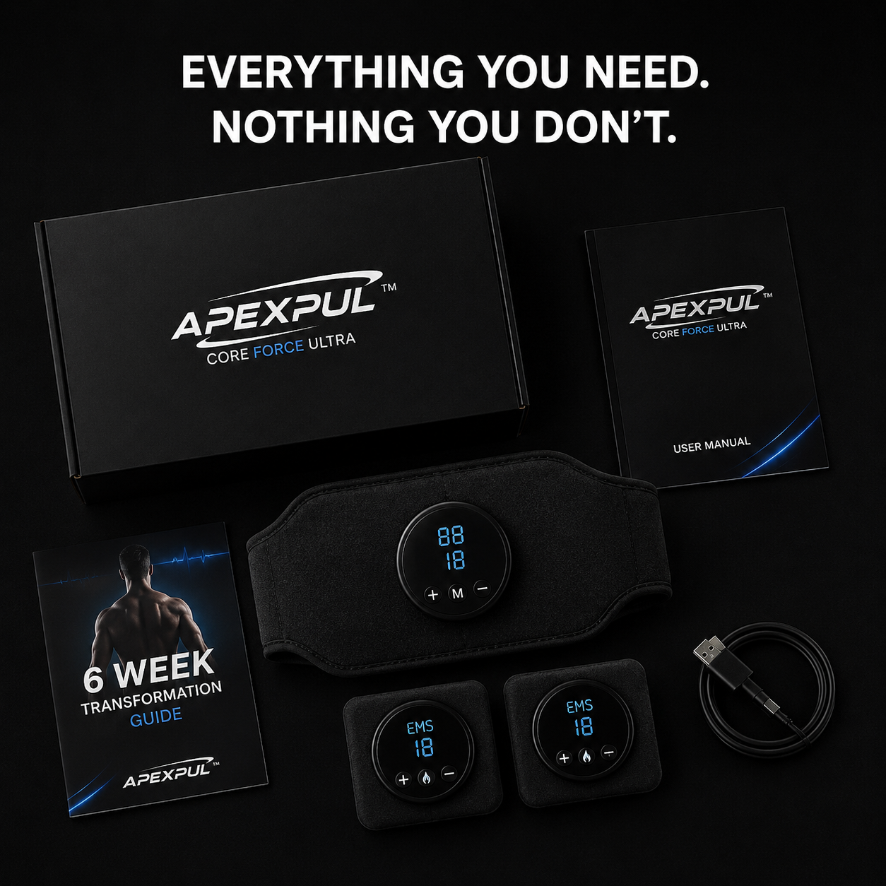 APEXPUL™ CoreForce Ultra — EMS Muscle Stimulator