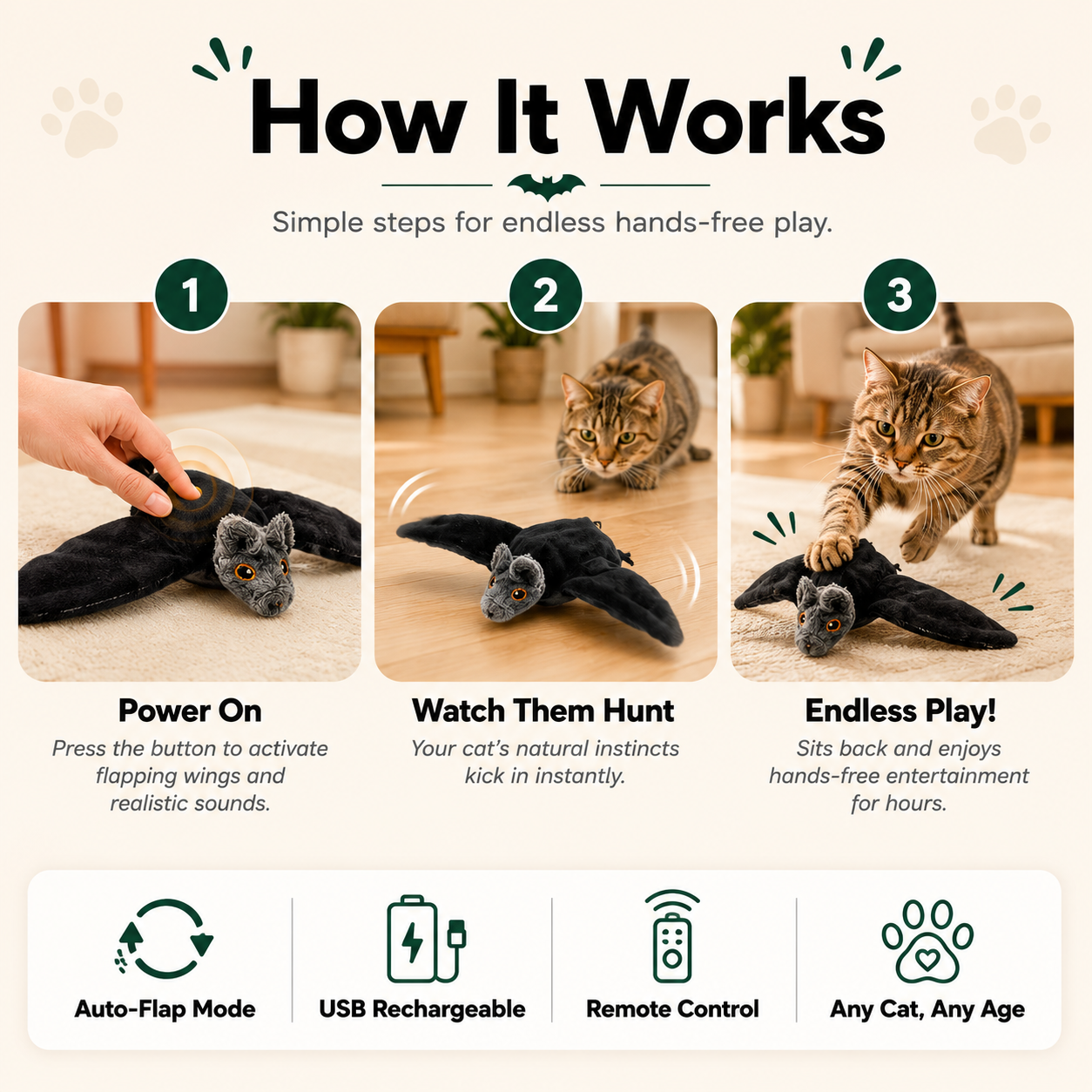 APEXPUL™ FlutterPal Interactive Cat Toy